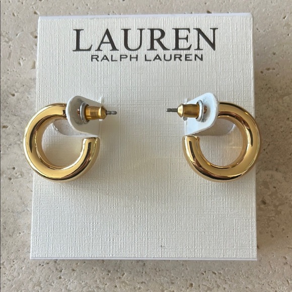Lauren Ralph Lauren Gold Classic Hoop Earrings - Picture 1 of 1